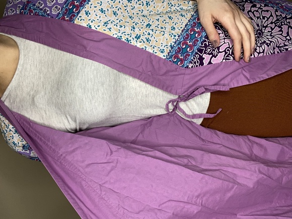 Soft Surroundings Purple Patchwork Robe - Picture 6 of 13